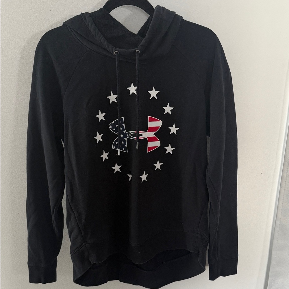 Under Armour Black Hoodie with Patriotic Logo